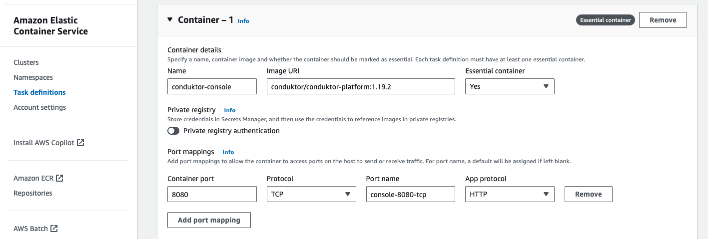 AWS Guide RDS Container