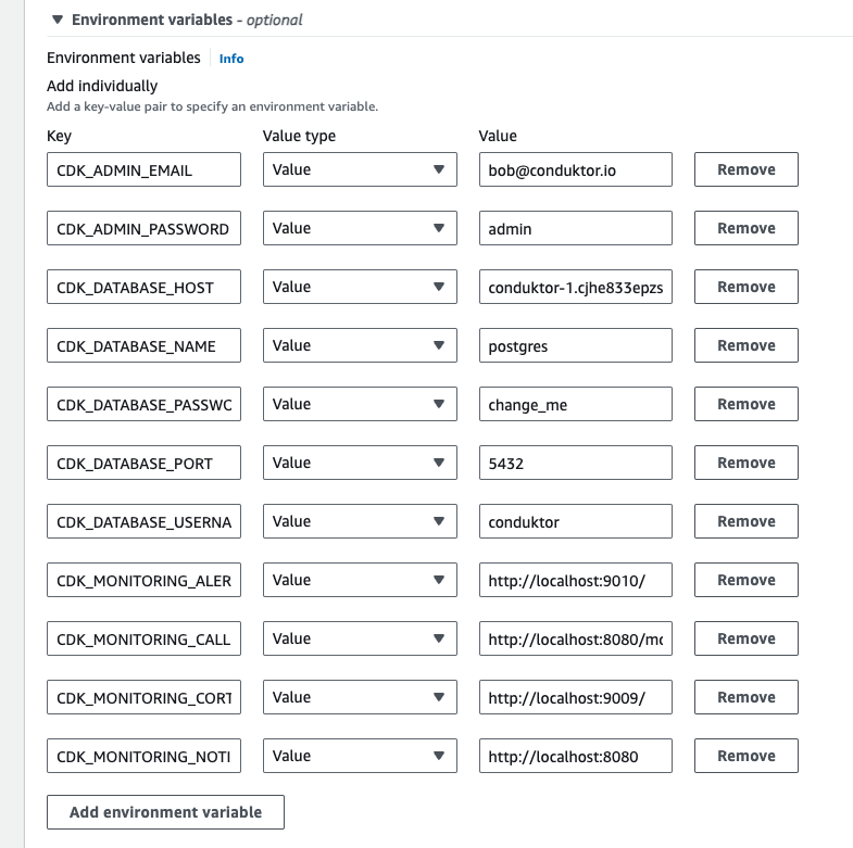 AWS Guide Env Var