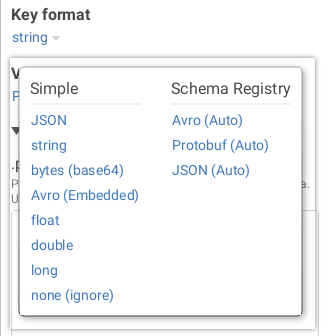 List of supported key formats