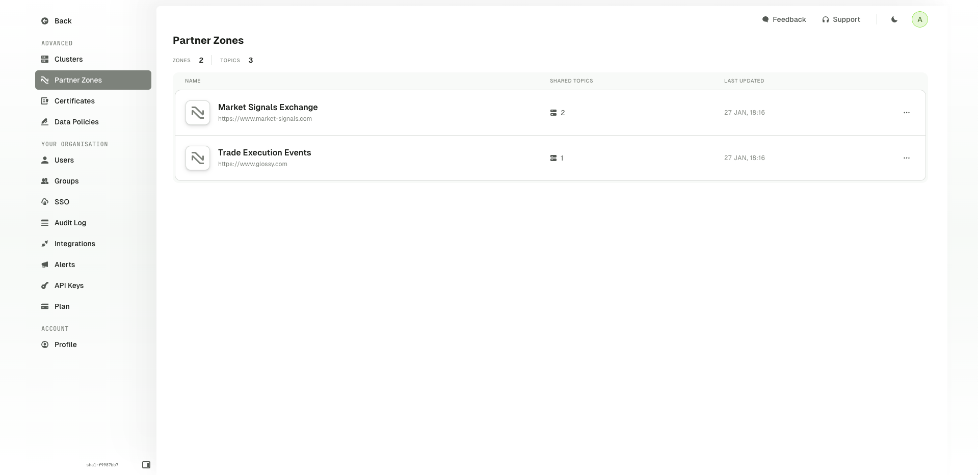 Partner Zones listing page